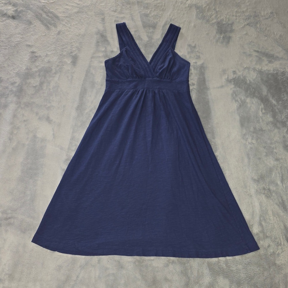 Tommy Bahama Navy Blue V-Neck Cotton Modal Knit Dress XS